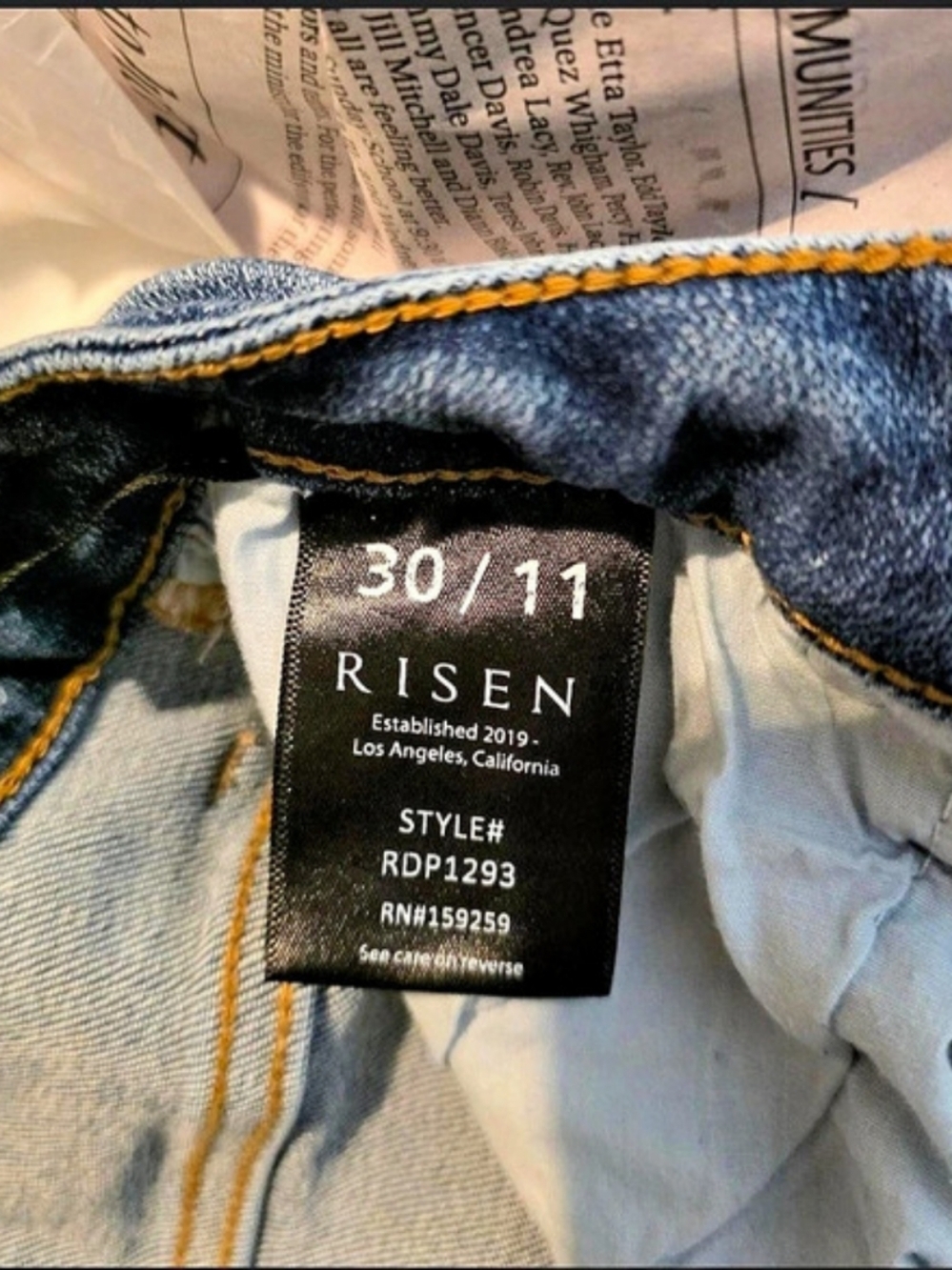 Risen Distressed Skinny Jeans in Blue Waist 30/11 - Picture 7 of 7